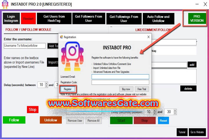 InstaBot Pro 7.0.5 Software