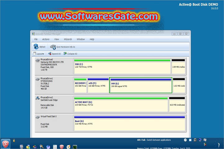 Active Boot Disk : Version 24.1.1 (x64) (Software)