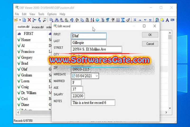 DBF Viewer : Version 2000 v8.42 (Software)
