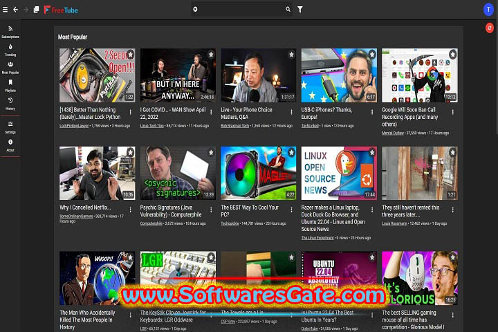 Freetube : Version 0.21.3 (Software) Freetube : Version 0.21.3 (Software)