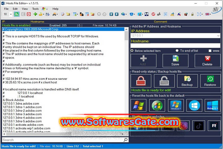 Micro Host Editor : Version 1.5.1.0 (Software) Micro Host Editor : Version 1.5.1.0 (Software)