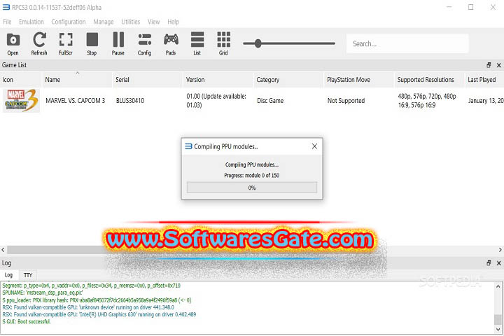 RPCS3 : Version v0.0.32 (Software)