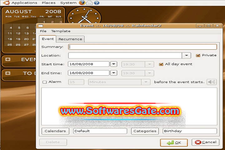 Rainlendar Pro : Version 2.21.3 Build 180 (Software)