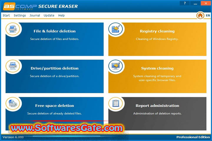Secure Eraser Professional : Version 6.107 (Latest Software)