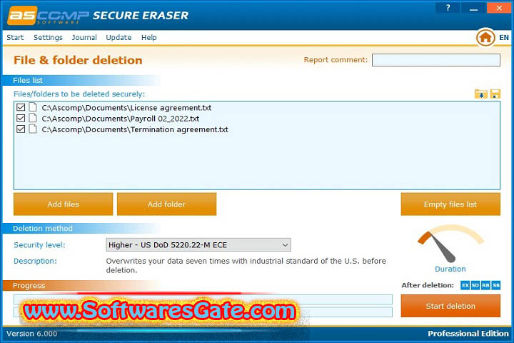 Secure Eraser Professional : Version 6.107 (Latest Software)