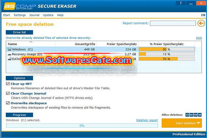 Secure Eraser Professional : Version 6.107 (Latest Software)