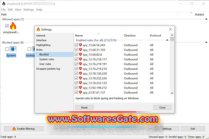 Simplewall : Version 3.8.3 (Software) Simplewall : Version 3.8.3 (Software)