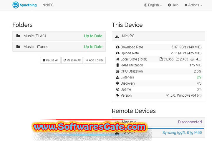 Syncthing : Version 1.27.10 (Software) Syncthing : Version 1.27.10 (Software)