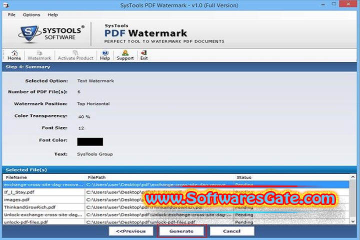 SysTools PDF Watermark : Version 5.0 (Software) SysTools PDF Watermark : Version 5.0 (Software)