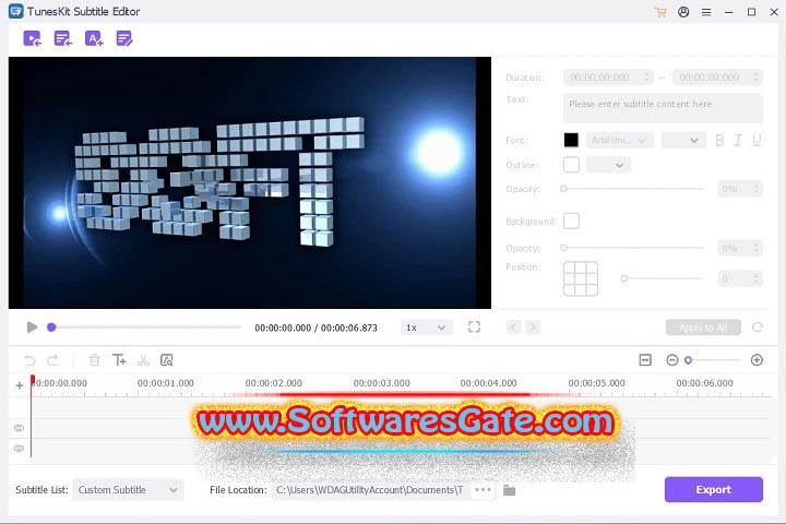 TunesKit Subtitle Editor : Version 2.5.0.22 (Software) TunesKit Subtitle Editor : Version 2.5.0.22 (Software)