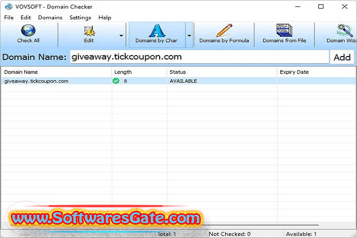 VovSoft Domain Checker : Version 9.0 (Software)