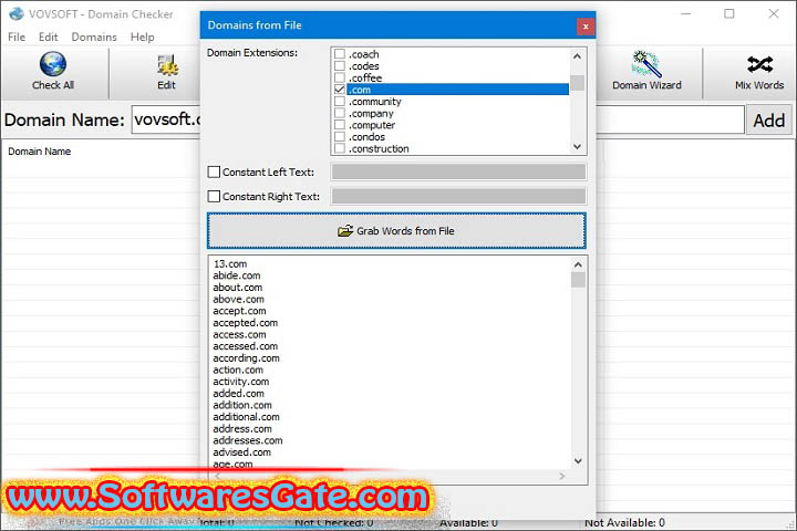 VovSoft Domain Checker : Version 9.0 (Software)