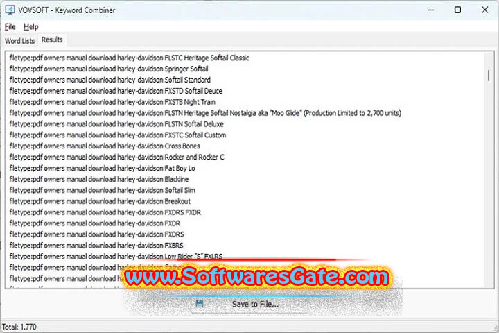 VovSoft Keyword Combiner : Version 1.2 (Software) VovSoft Keyword Combiner : Version 1.2 (Software)
