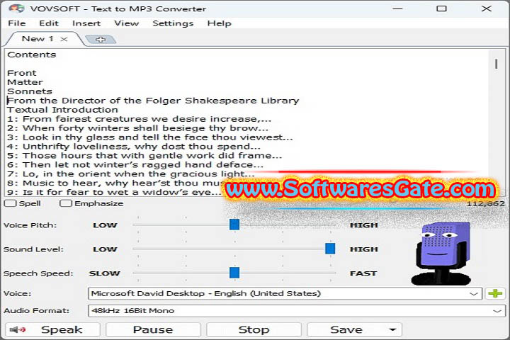 VovSoft Text to MP3 Converter : Version 3.6 (Software) VovSoft Text to MP3 Converter : Version 3.6 (Software)