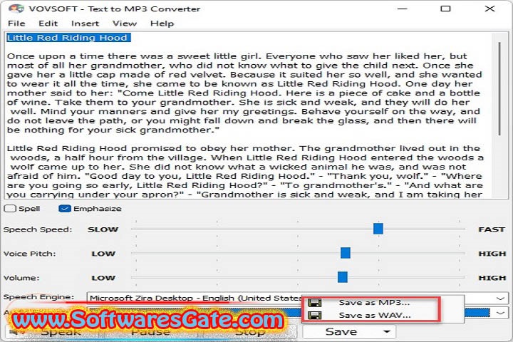VovSoft Text to MP3 Converter : Version 3.6 (Software) VovSoft Text to MP3 Converter : Version 3.6 (Software)