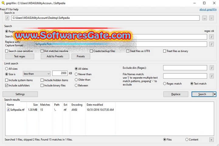 grepWin : Version 2.1.5 (Latest Software) grepWin : Version 2.1.5 (Latest Software)