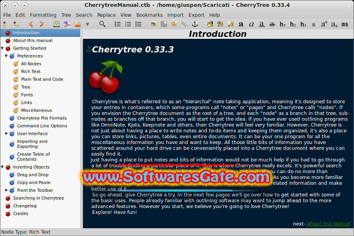 CherryTree : Version 1.1.4.0 (Latest Software)
