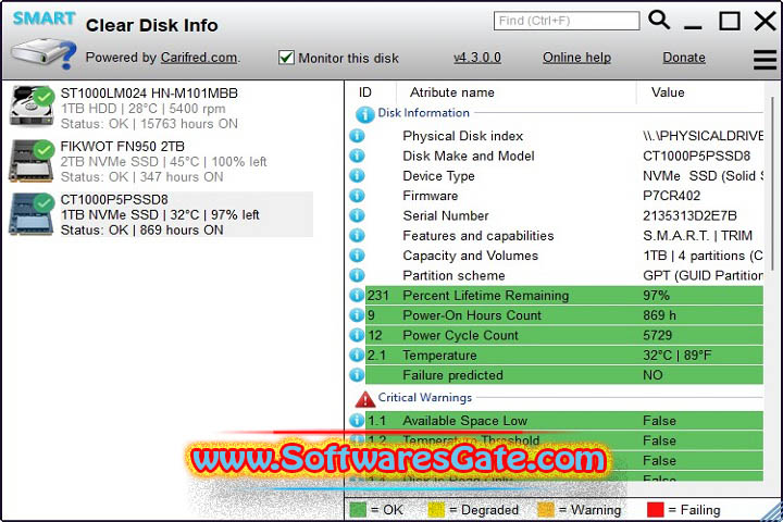 Clear Disk Info : Version 4.3.0.0 (Latest Software) Clear Disk Info : Version 4.3.0.0 (Latest Software)