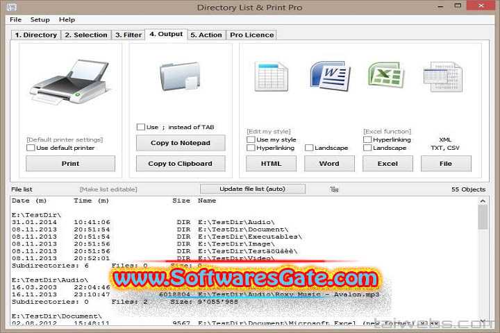 Directory List and Print Pro : Version 4.32 (Latest Software) Directory List and Print Pro : Version 4.32 (Latest Software)