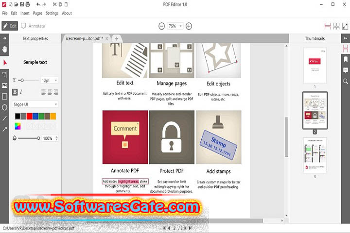 Icecream PDF Editor Pro : Version 3.27 (Latest Software)
