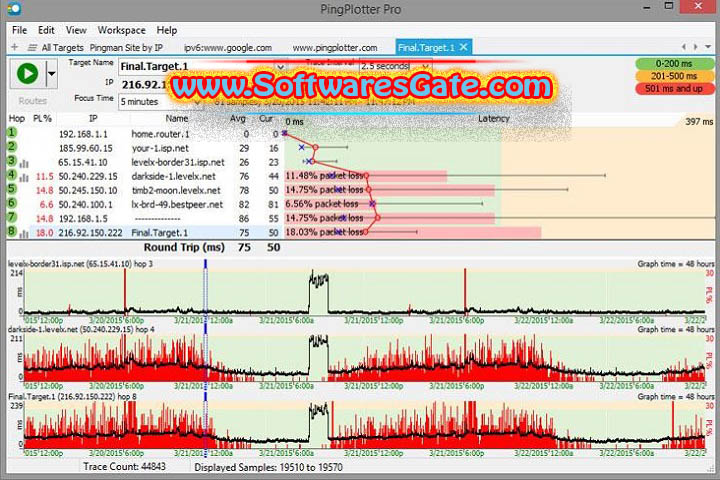 PingPlotter Professional : Version 5.25.3.9028 (Latest Software) PingPlotter Professional : Version 5.25.3.9028 (Latest Software)