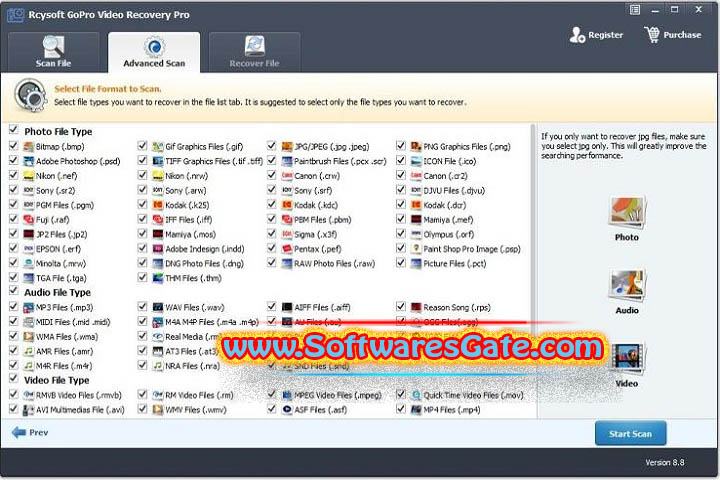 Rcysoft GoPro Video Recovery Pro : Version 8.9.0.0 (Latest Software)