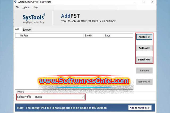 SysTools AddPST : Version 4.0 (Latest Software) SysTools AddPST : Version 4.0 (Latest Software)