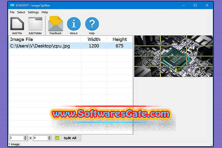 VovSoft Image Splitter : Version 1.2 (Latest Software)