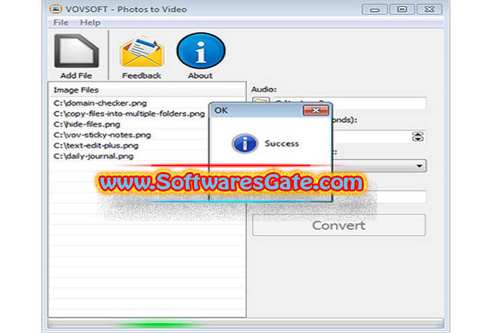 VovSoft Photos to Video : Version 2.5 (Latest Software) VovSoft Photos to Video : Version 2.5 (Latest Software)