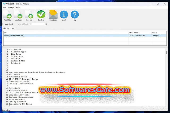VovSoft Website Watcher : Version 1.4 (Latest Software)
