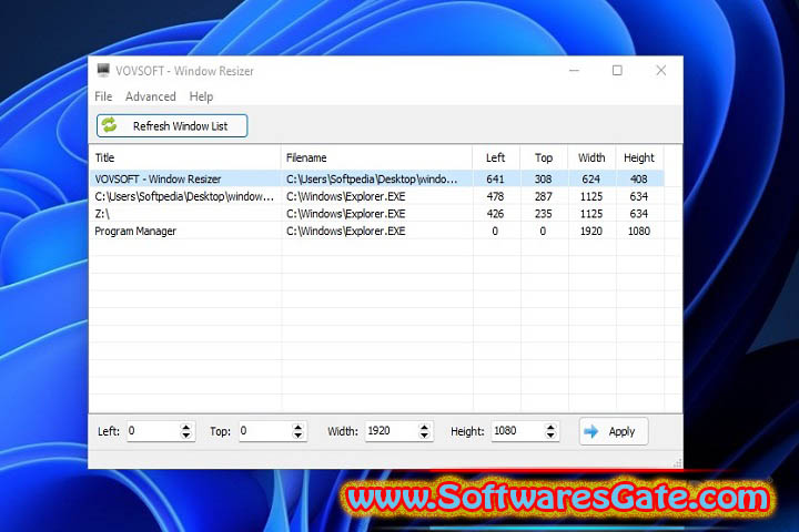VovSoft Window Resizer : Version 3.5 (Latest Software)