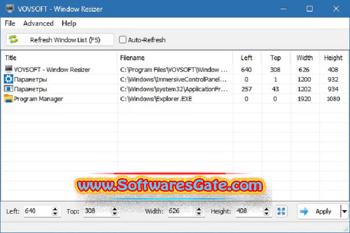 VovSoft Window Resizer : Version 3.5 (Latest Software)