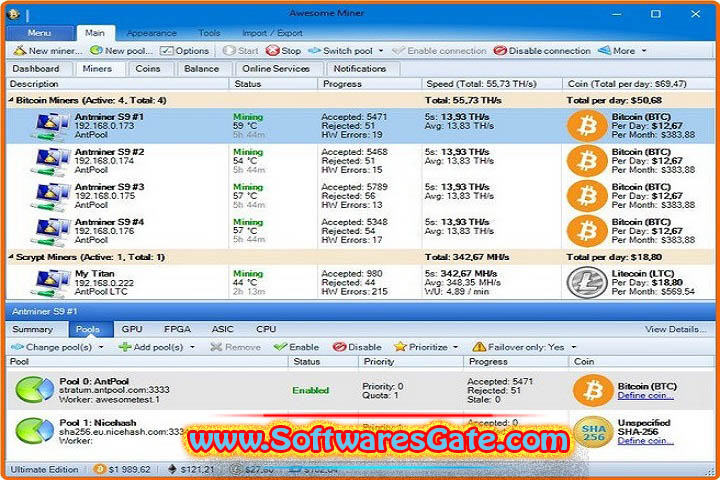 Awesome Miner Ultimate : Version 10.1.2 (Latest Software) Awesome Miner Ultimate : Version 10.1.2 (Latest Software)