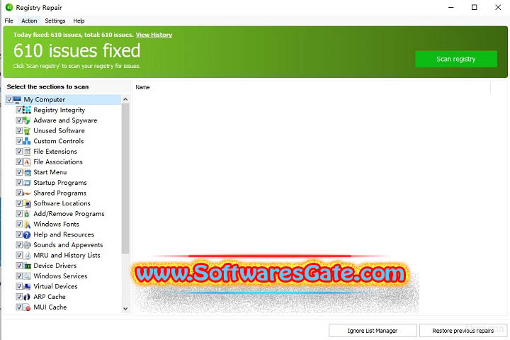 Registery Repair : Version 6.0.1.10 (Latest Software) Registery Repair : Version 6.0.1.10 (Latest Software)