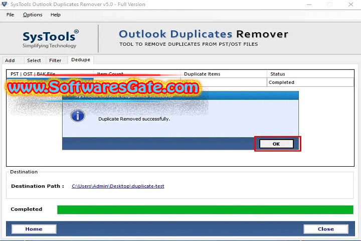 SysTools Outlook Duplicates Remover : Version 5.2 (Latest Software)