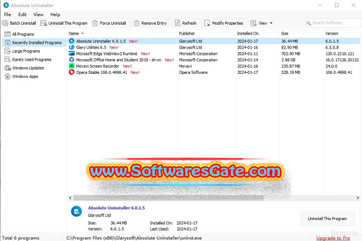 Absolute Uninstaller : Version 6.0.1.9 (Latest Software) Absolute Uninstaller : Version 6.0.1.9 (Latest Software)