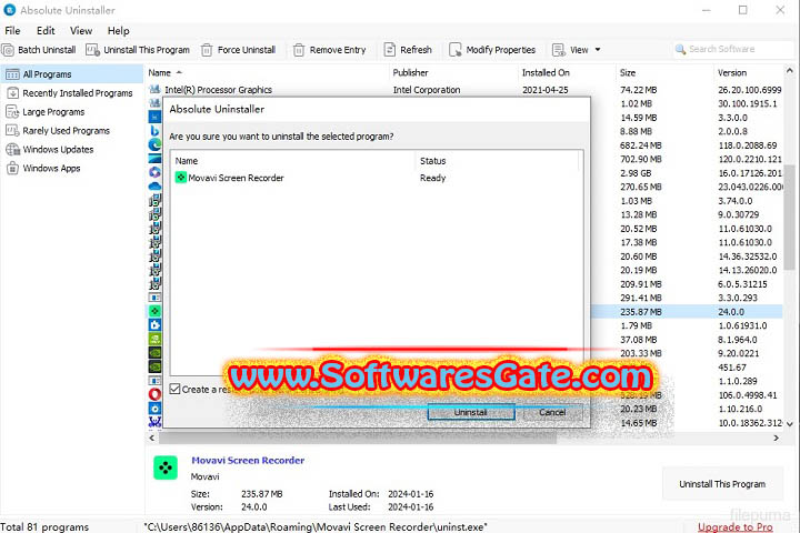 Absolute Uninstaller : Version 6.0.1.9 (Latest Software) Absolute Uninstaller : Version 6.0.1.9 (Latest Software)