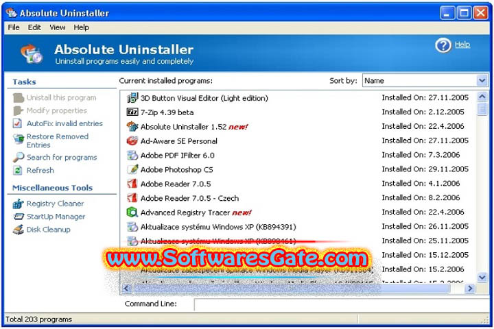 Absolute Uninstaller : Version 6.0.1.9 (Latest Software) Absolute Uninstaller : Version 6.0.1.9 (Latest Software)