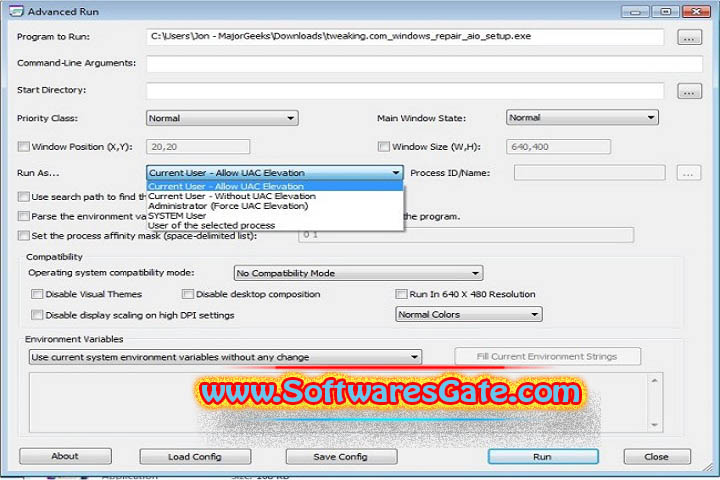 AdvancedRun : Version 1.5.1.14 (Latest Software)