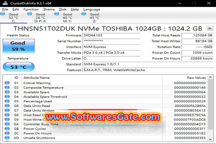 CrystalDiskInfo : Version 9.4.4 (Latest Software) CrystalDiskInfo : Version 9.4.4 (Latest Software)
