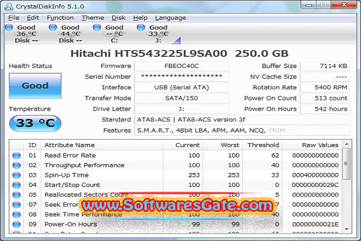 CrystalDiskInfo : Version 9.4.4 (Latest Software) CrystalDiskInfo : Version 9.4.4 (Latest Software)
