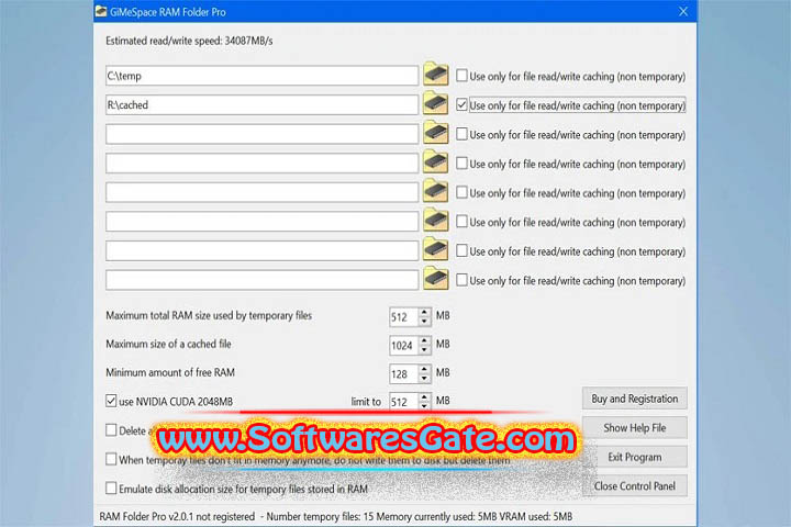 GiMeSpace RAM Folder Pro : Version 2.2.1.38 (Latest Software)