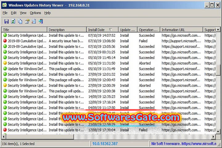 Nirsoft WinUpdatesView : Version 1.1.8.7 (Latest Software) Nirsoft WinUpdatesView : Version 1.1.8.7 (Latest Software)