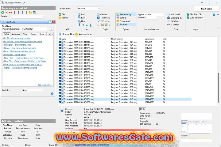 Advanced Renamer : Version 4.16.1 (Latest Software)