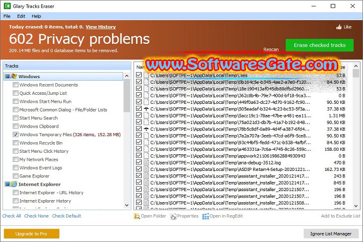 Glary Tracks Eraser : Version 6.0.1.25 (Latest Software)