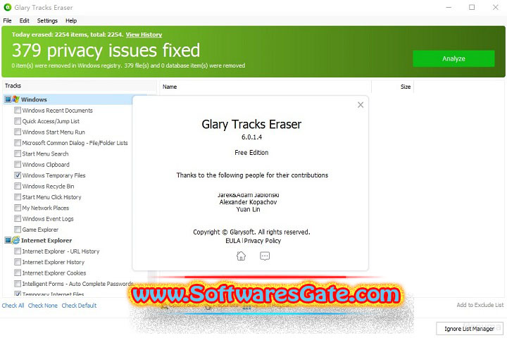 Glary Tracks Eraser : Version 6.0.1.25 (Latest Software)