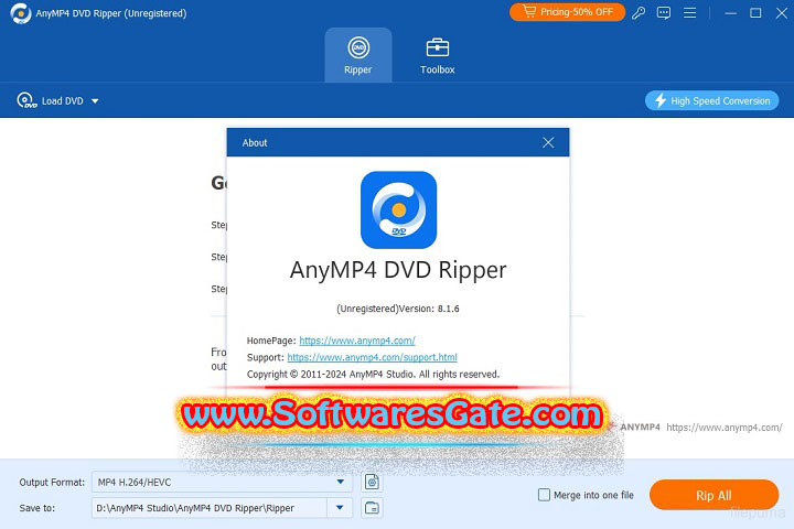 AnyMP4 DVD Ripper : Version 8.1.38 (Latest Software)